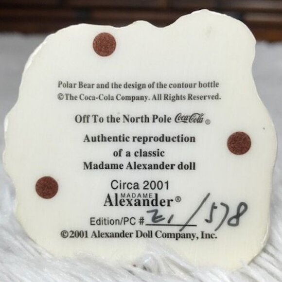 Vintage 2pc Coca-Cola x Madame Alexander 'Off to the North Pole' Figurine Set - Picture 15 of 16